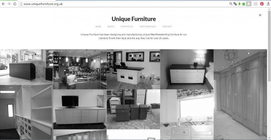 Mẫu website nội thất đẹp Unique Furniture