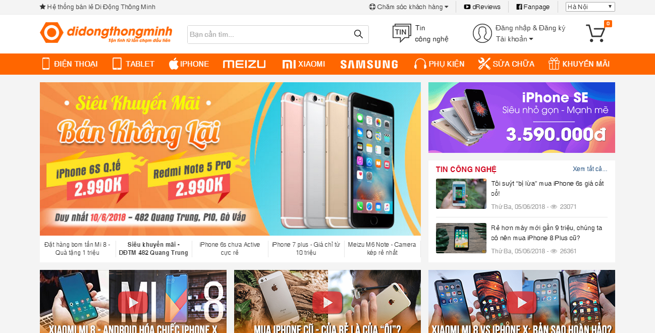 Thiết kế web bán hàng điện thoại tại Đà Nẵng 