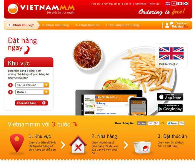 Dịch vụ thiết kế website ẩm thực online, review quán ăn chuyên nghiệp