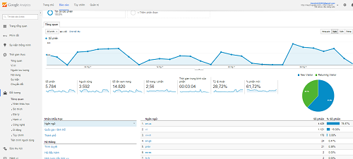 Theo dõi Google Analytics và tổng hợp báo cáo