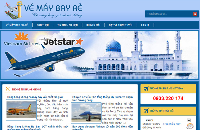 Thiết Kế Website bán vé máy bay